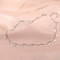 Fashion Gold Color Star Tassel Pendant Necklace For Men Women Minimalist Metal Geometric Clavicle Chain Chokers Jewelry