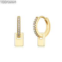 Gold Tag Hoop Earrings