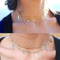 Star & Moon Layered Choker