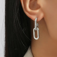 Geometric Zircon Drop Earrings