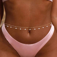 Double-Layer Rhinestone Tassel Waist Chain