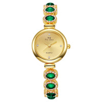Green Gemstone Bracelet Watch Gift