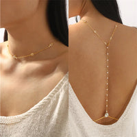 Simple Multilayer Rhinestone Back Chain Necklaces for Women Sexy Metal Shiny Crystal Bikini Waist Chain Body Chain Jewelry Gifts