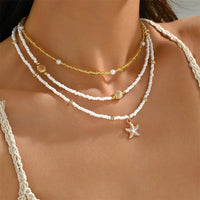 Starfish Shell Pendant Necklace Beach