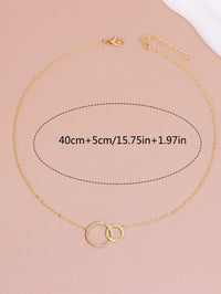 Stainless Steel Necklaces for Women Fashion Thin Chain Minimalist Dainty Double Circle Pendant Necklace on The Neck Jewelry