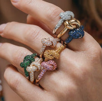 Zircon Knot Ring