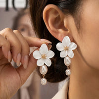 Flower Dangle Drop Earrings Ear