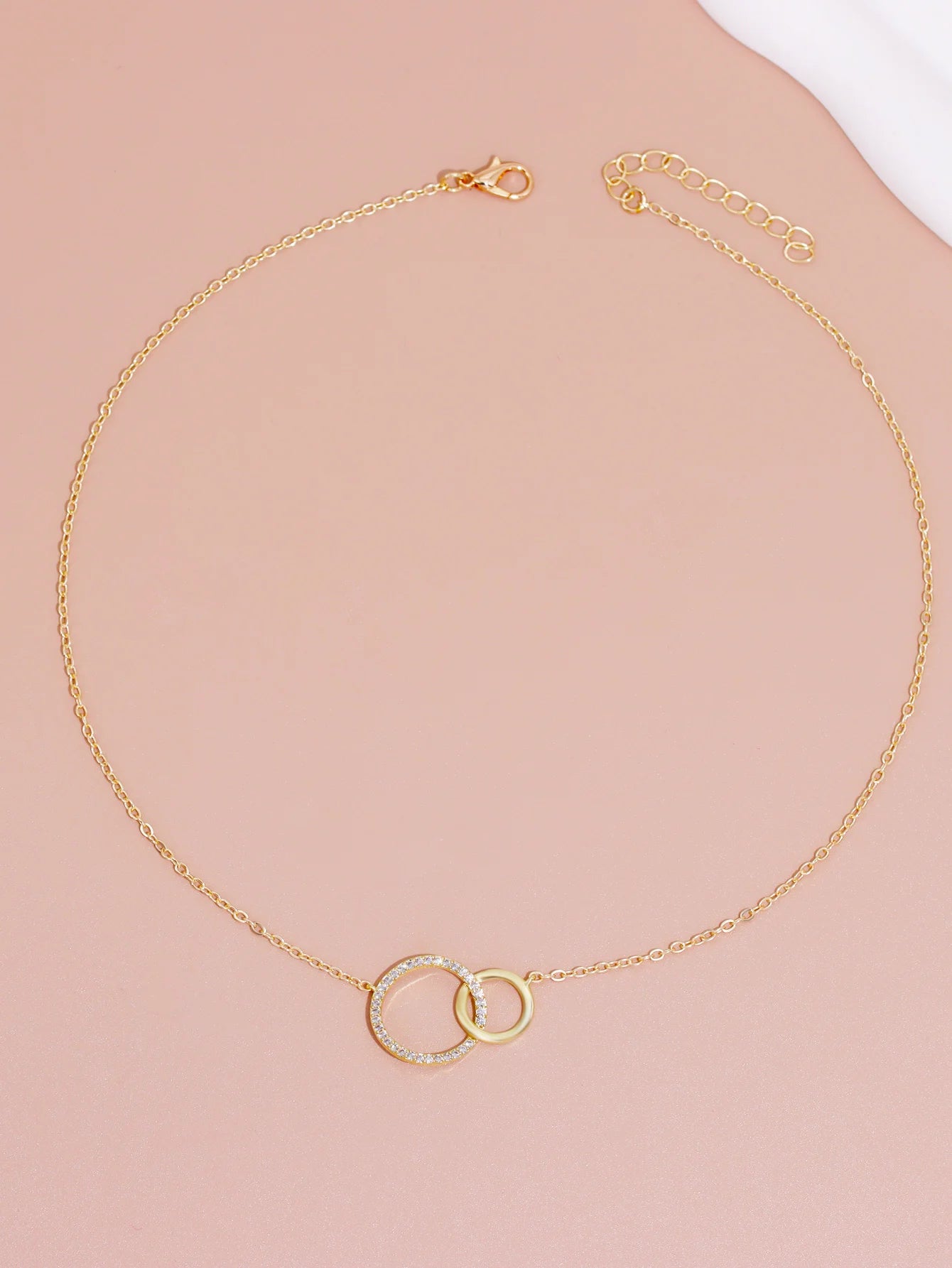 Double Circle Pendant Necklace