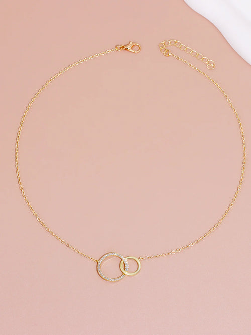 Double Circle Pendant Necklace