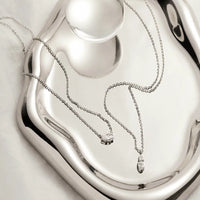 Titanium Steel Zircon Oval Round Pendant Necklace for Women Simple Stylish Gold Plated Crystal Wedding JewelryAccessories