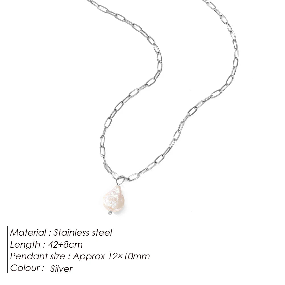 Gold Baroque Pearl Necklace