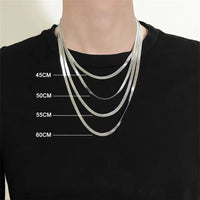 Chain Necklace Herringbone Choker Neck