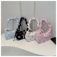 Pleated Handbags Armpit Bag Floral