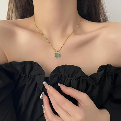 Gold Square Necklace